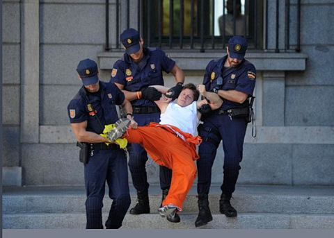 Greenpeace protest against  new Ley de Costas legislation